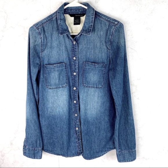 [CK] Classic Denim Jean Button Down Shirt
